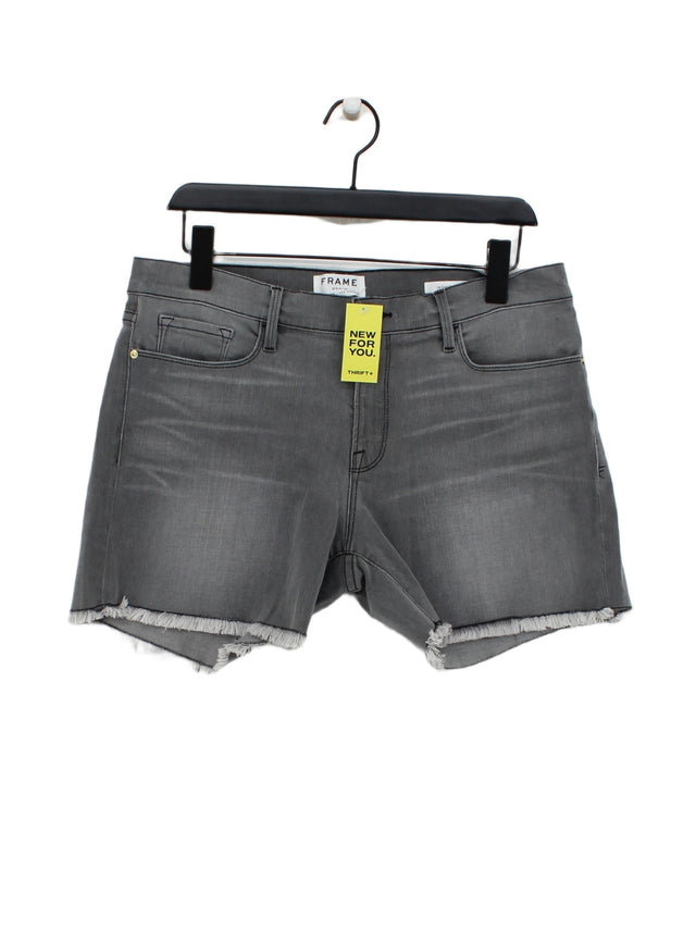 Frame Women's Shorts W 31 in Grey Cotton with Other, Polyester