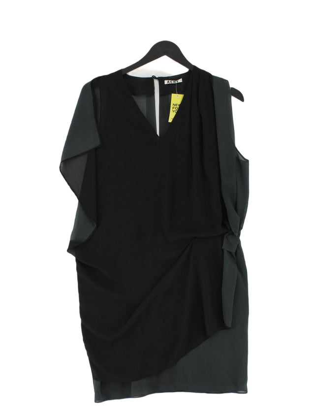 Acne Women's Midi Dress UK 8 Black Polyester with Viscose