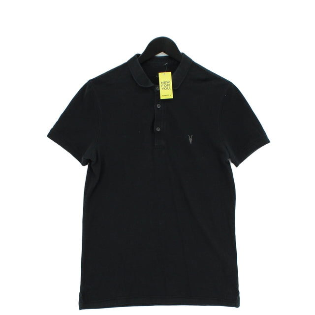 AllSaints Men's Polo S Black 100% Cotton