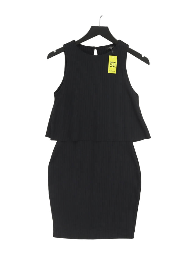 River Island Women's Midi Dress UK 10 Black 100% Other