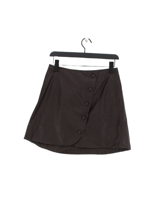 Zara Women's Mini Skirt M Brown Other with Polyester, Viscose