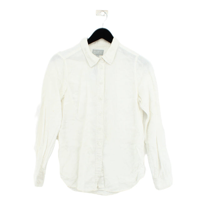 Pure Women's Shirt UK 10 White 100% Linen
