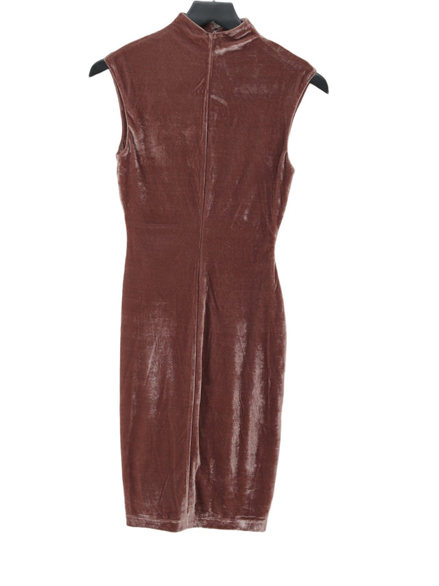 Reiss Women's Midi Dress UK 6 Brown Polyester with Elastane