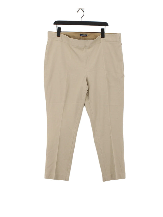 Lands End Women's Trousers UK 20 Tan Cotton with Elastane