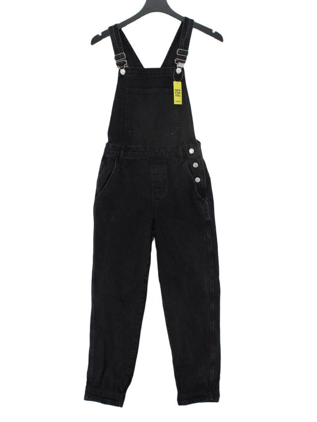 Topshop Women's Jumpsuit UK 6 Black Polyester with Cotton