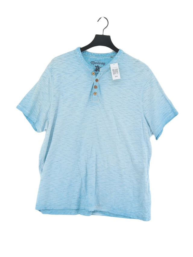 Mantaray Men's T-Shirt XL Blue 100% Cotton