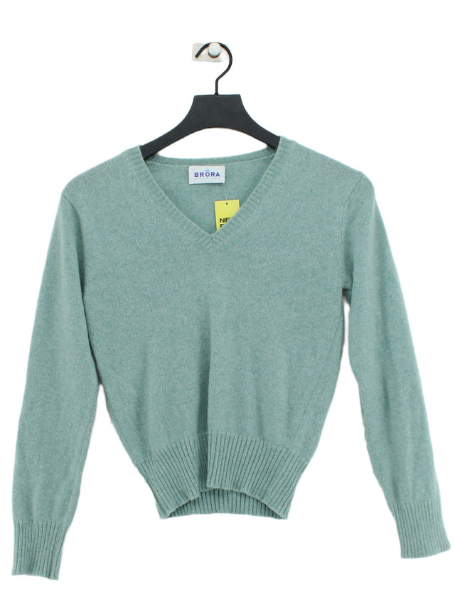 Brora Women's Jumper UK 8 Green 100% Cashmere