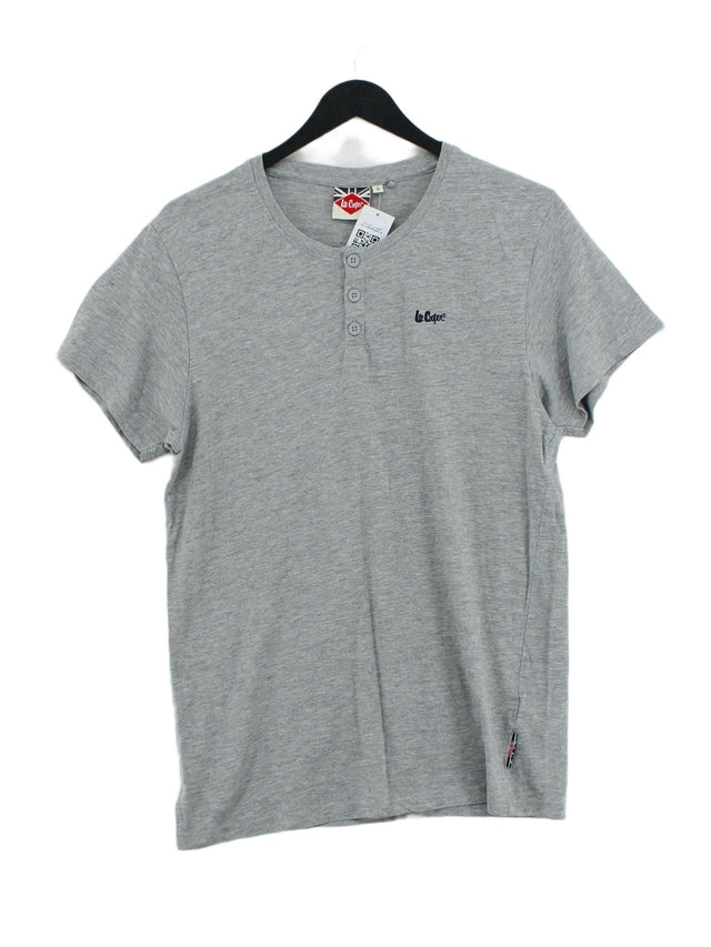 Lee Cooper Men's T-Shirt S Grey Cotton with Viscose