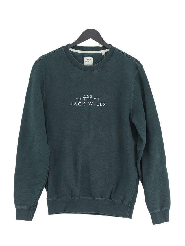 Jack Wills Women's Jumper S Green Cotton with Polyester