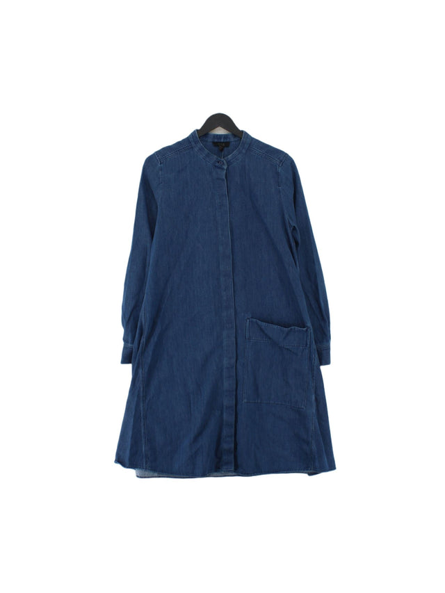 COS Women's Midi Dress UK 8 Blue 100% Cotton