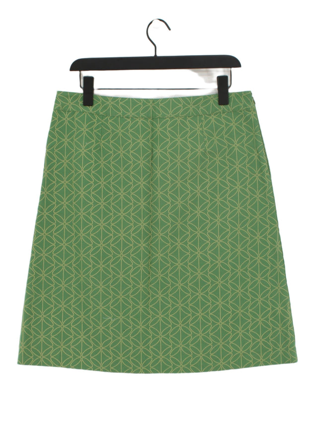 Boden Women's Midi Skirt UK 14 Green Cotton with Polyester