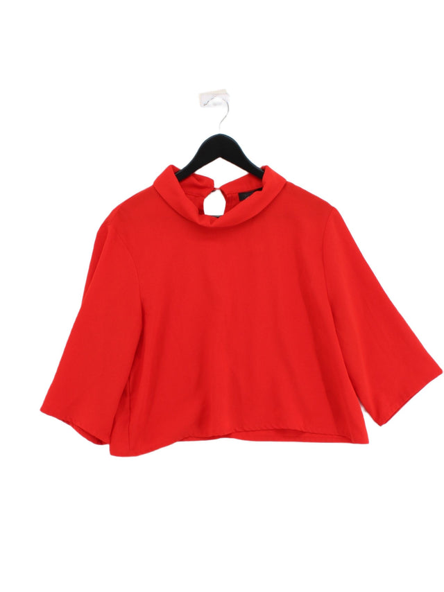 Fashion Union Women's Top M Red 100% Polyester