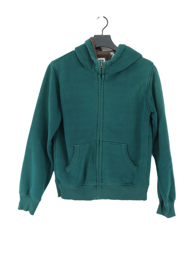 Uniqlo Men's Hoodie XS Green Cotton with Elastane, Polyester
