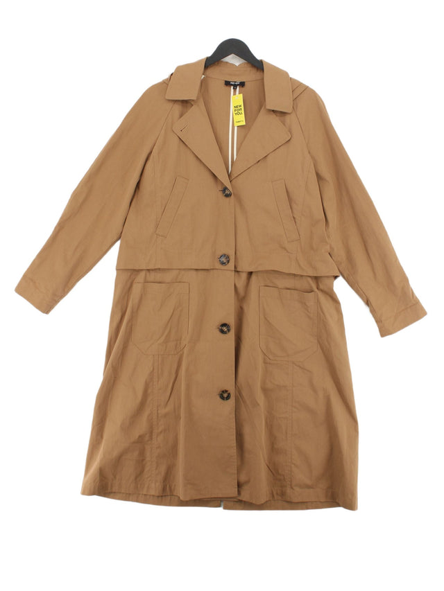 ME+EM Women's Coat UK 14 Brown Cotton with Nylon, Polyester