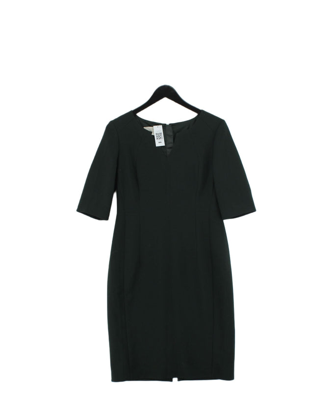 Hobbs Women's Midi Dress UK 12 Green Polyester with Elastane, Rayon, Viscose