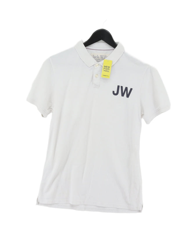 Jack Wills Men's Polo M White 100% Cotton