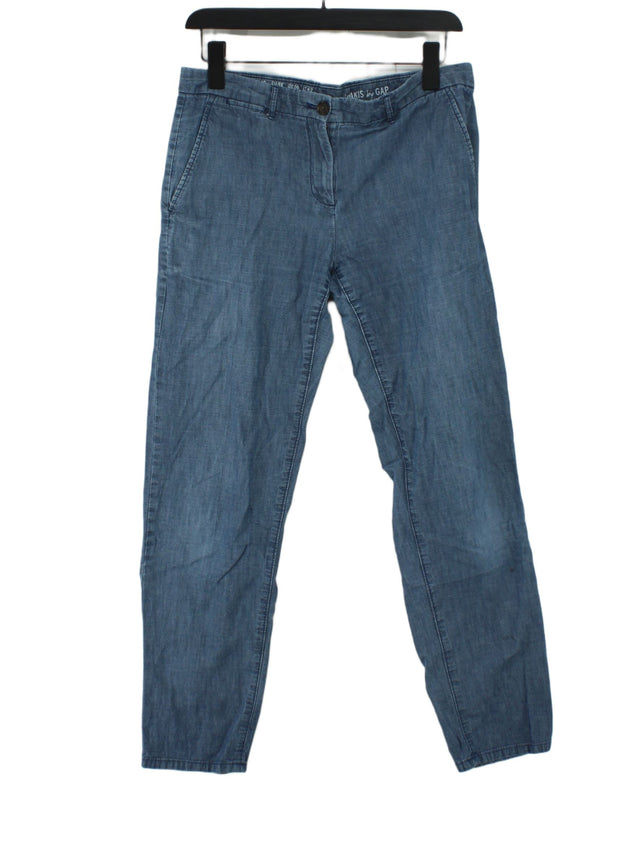 Gap Women's Suit Trousers UK 10 Blue 100% Cotton