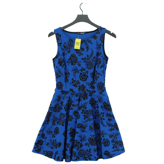 Quiz Women's Midi Dress UK 12 Blue Polyester with Elastane
