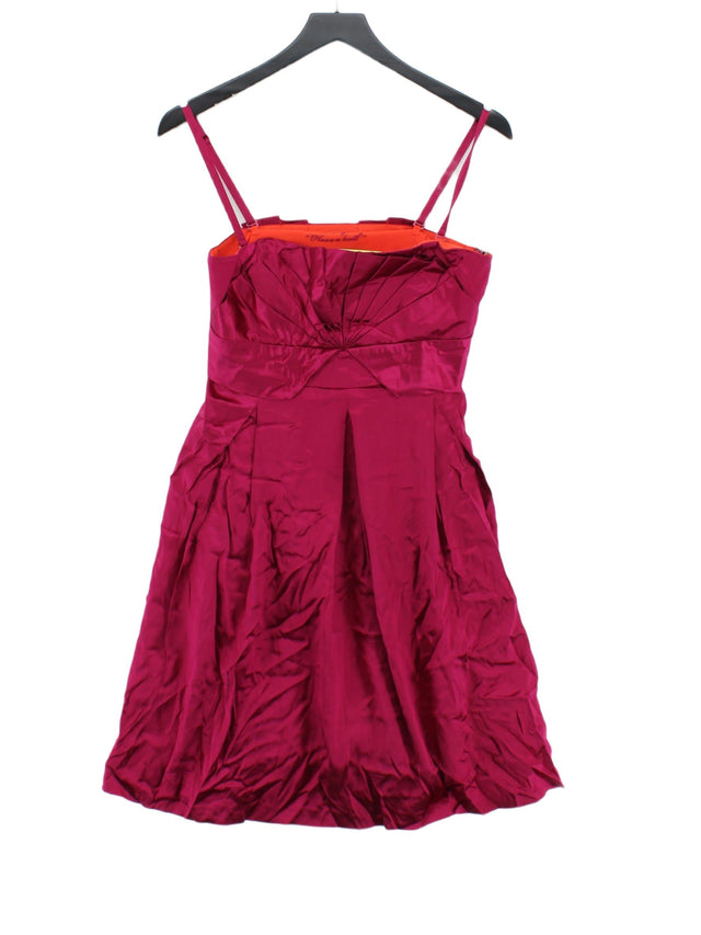 Ted Baker Women's Midi Dress UK 12 Purple Silk with Polyester