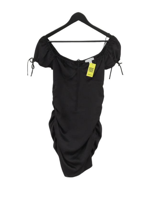 Topshop Women's Mini Dress UK 6 Black 100% Polyester