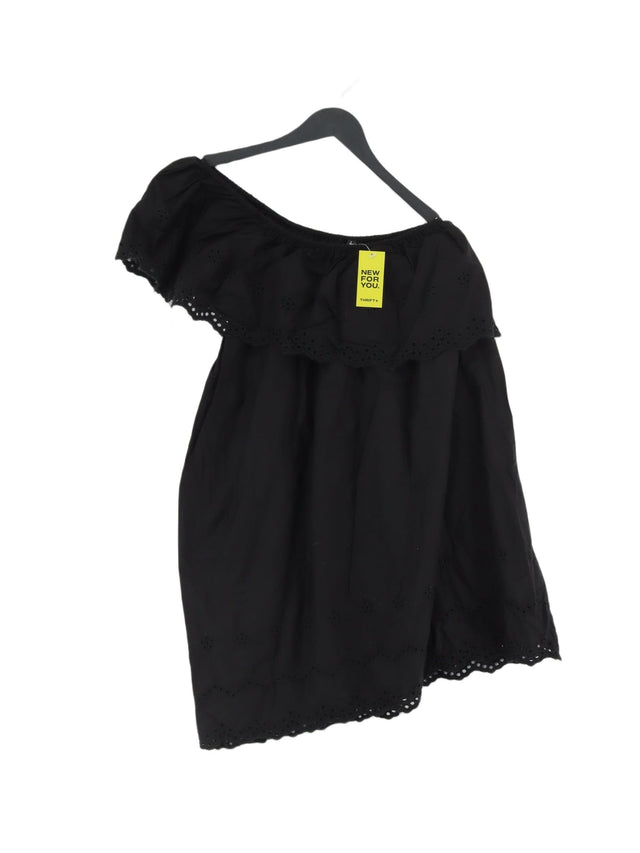 River Island Women's Midi Dress UK 12 Black Cotton with Polyester