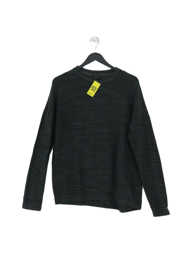 COS Men's Jumper S Green Cotton with Viscose