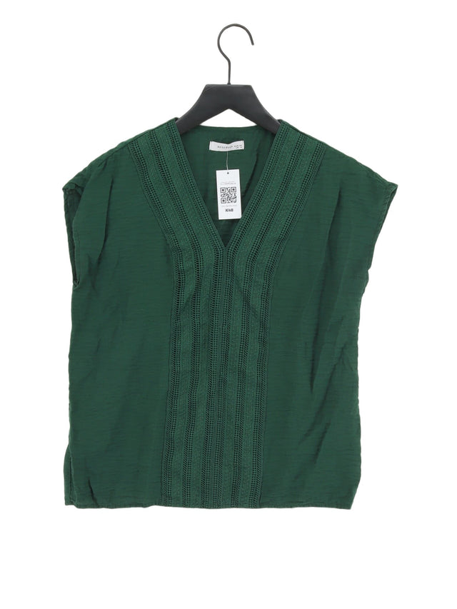 Reserved Women's Top UK 6 Green Viscose with Polyamide