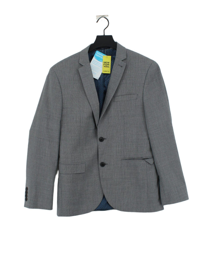 Next Men's Blazer Chest: 38 in Grey Polyester with Viscose, Wool