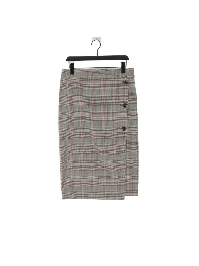 Next Women's Midi Skirt UK 12 Brown Polyester with Elastane, Viscose