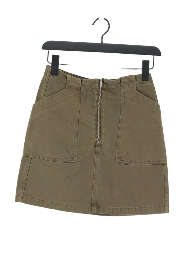 Weekday Women's Midi Skirt UK 8 Green 100% Cotton