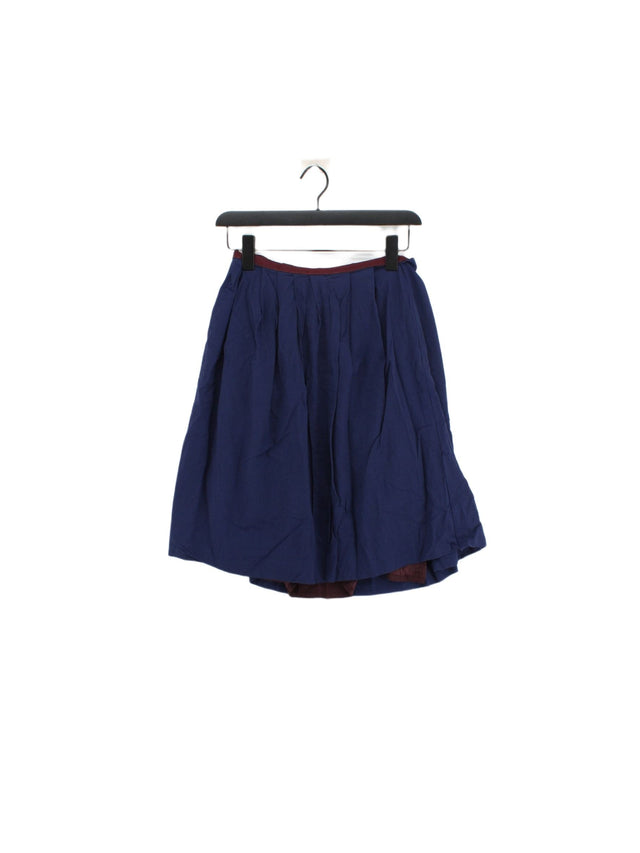 Paul Smith Women's Midi Skirt UK 12 Blue Viscose with Wool
