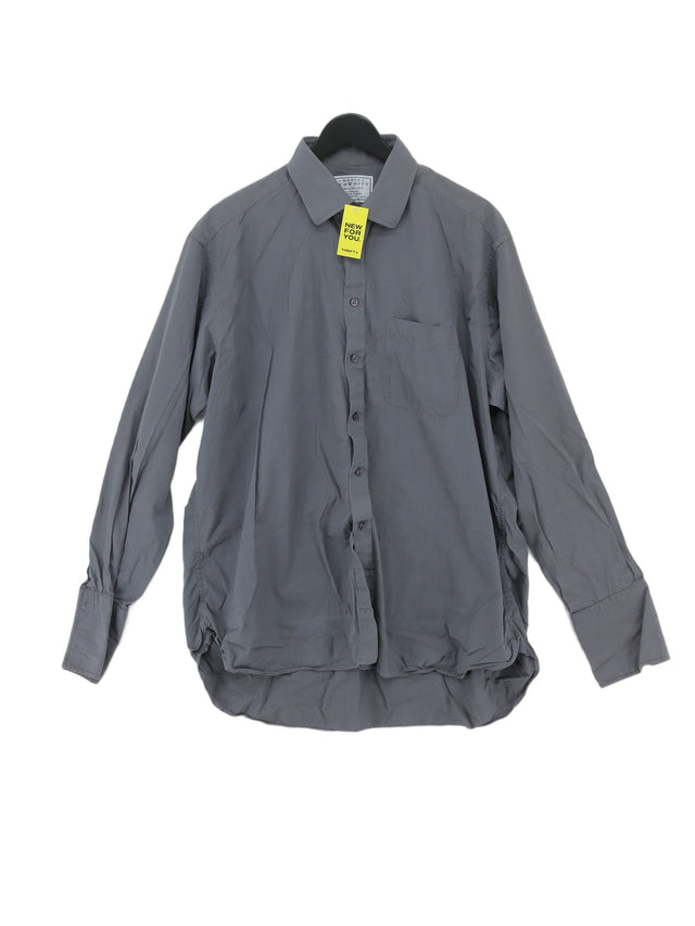 Charles Tyrwhitt Men's Shirt Chest: 44 in Grey 100% Cotton