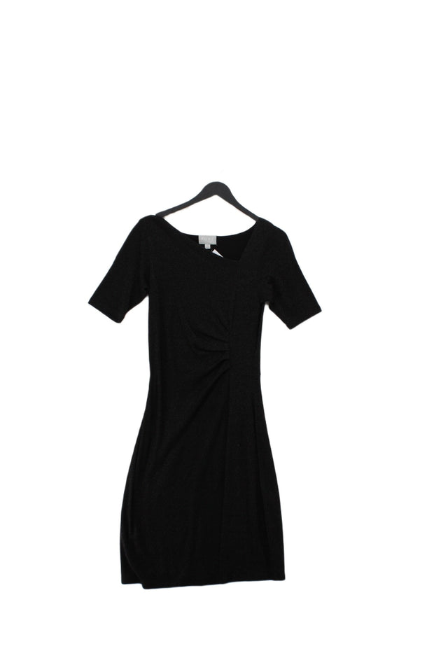 Pure Women's Midi Dress UK 12 Black Viscose with Polyamide, Polyester
