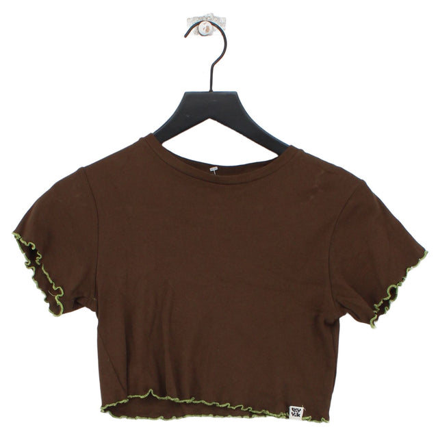 Lucy & Yak Women's T-Shirt S Brown 100% Cotton