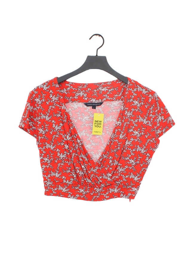 French Connection Women's Top L Red 100% Viscose