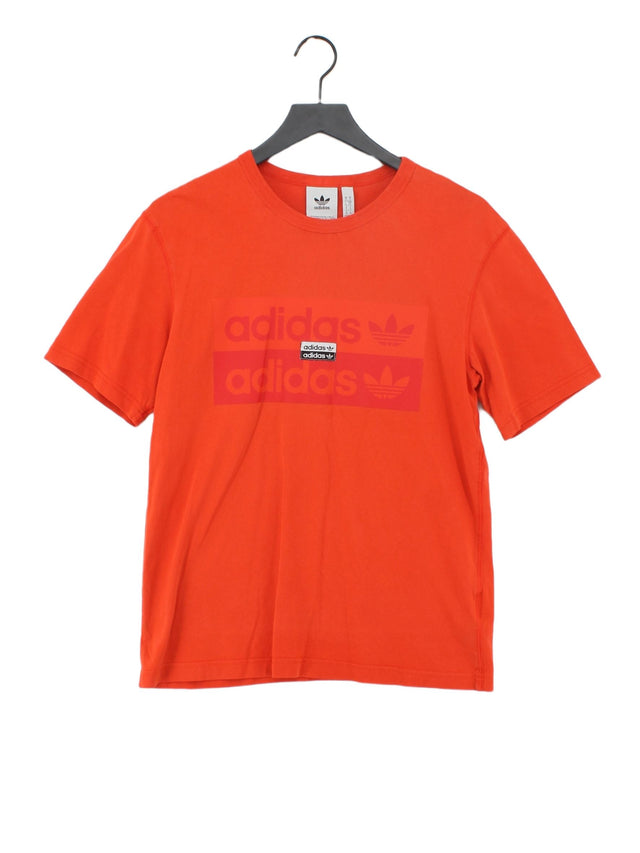 Adidas Men's T-Shirt S Orange 100% Cotton