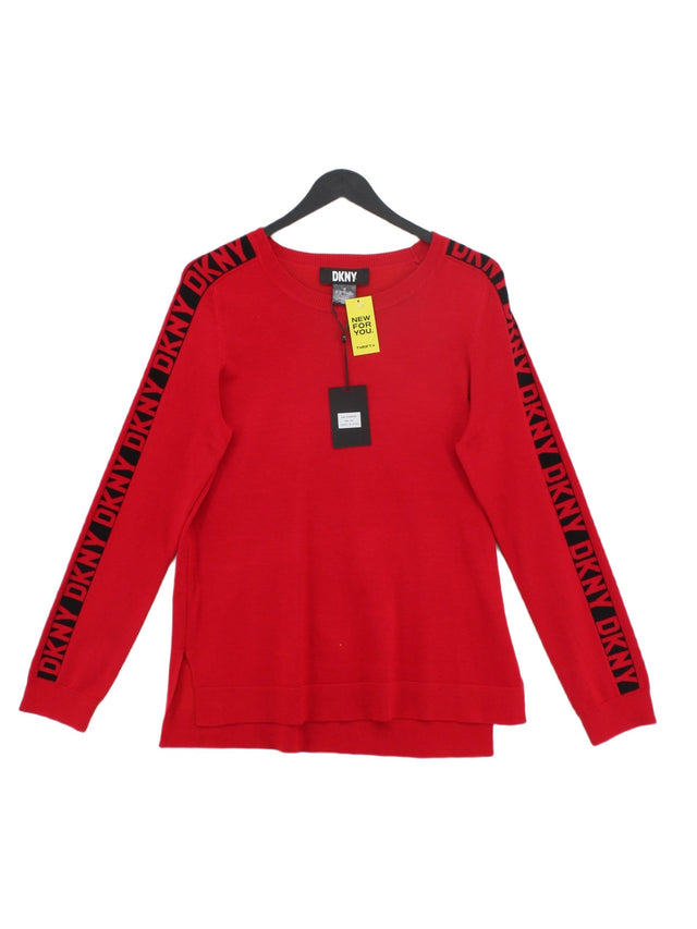 DKNY Women's Jumper M Red Viscose with Rayon