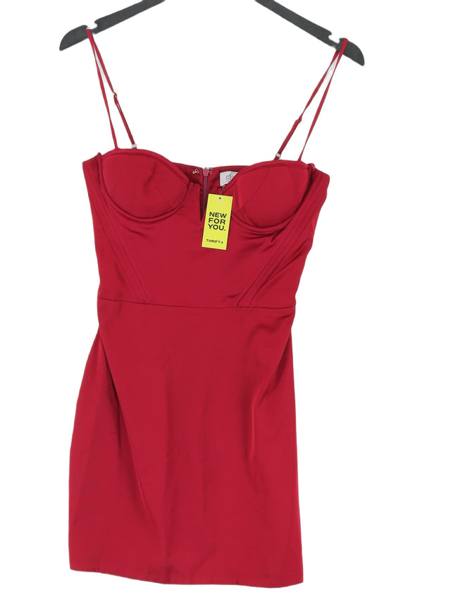 Oh Polly Women's Mini Dress UK 8 Red Polyester with Spandex