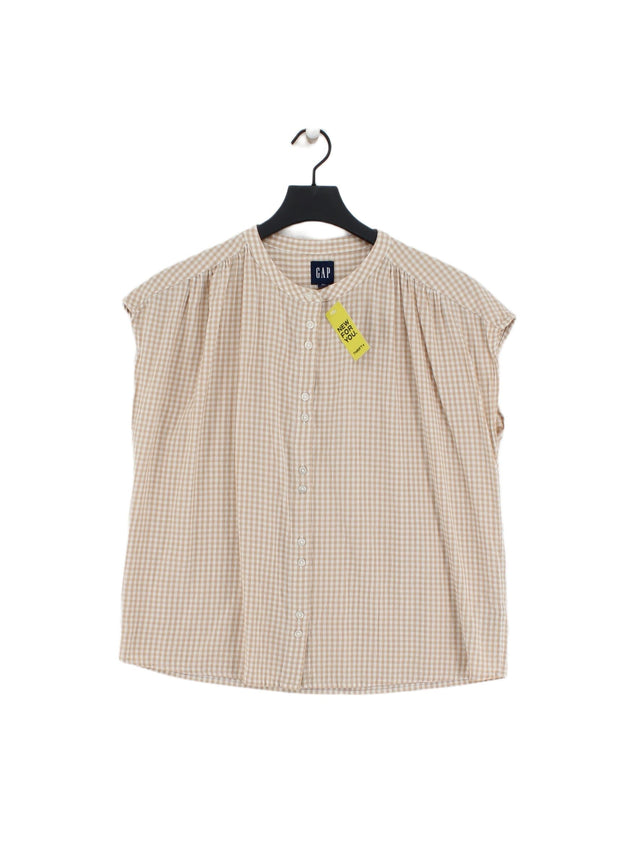 Gap Women's Shirt S Tan Rayon with Cotton