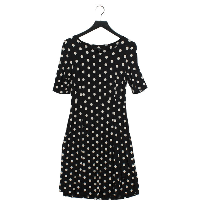 Next Women's Midi Dress UK 10 Black Viscose with Elastane