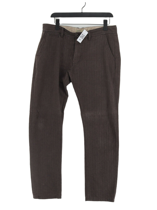 Next Men's Suit Trousers W 34 in Brown 100% Cotton