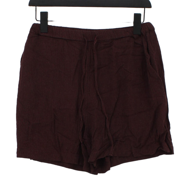 Weekday Women's Shorts UK 8 Brown Viscose with Cotton