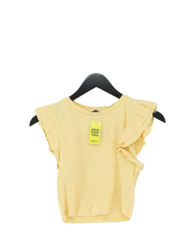 Zara Women's Top L Yellow Cotton with Elastane
