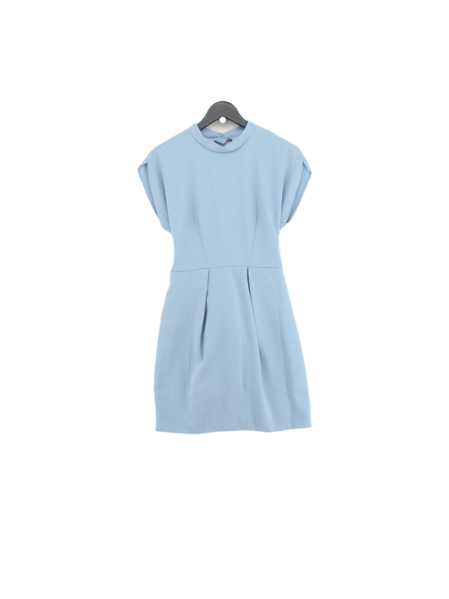 Closet Women's Midi Dress UK 12 Blue Cotton with Polyester