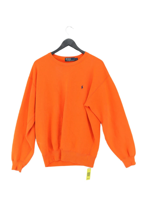 Ralph Lauren Men's Jumper S Orange 100% Cotton