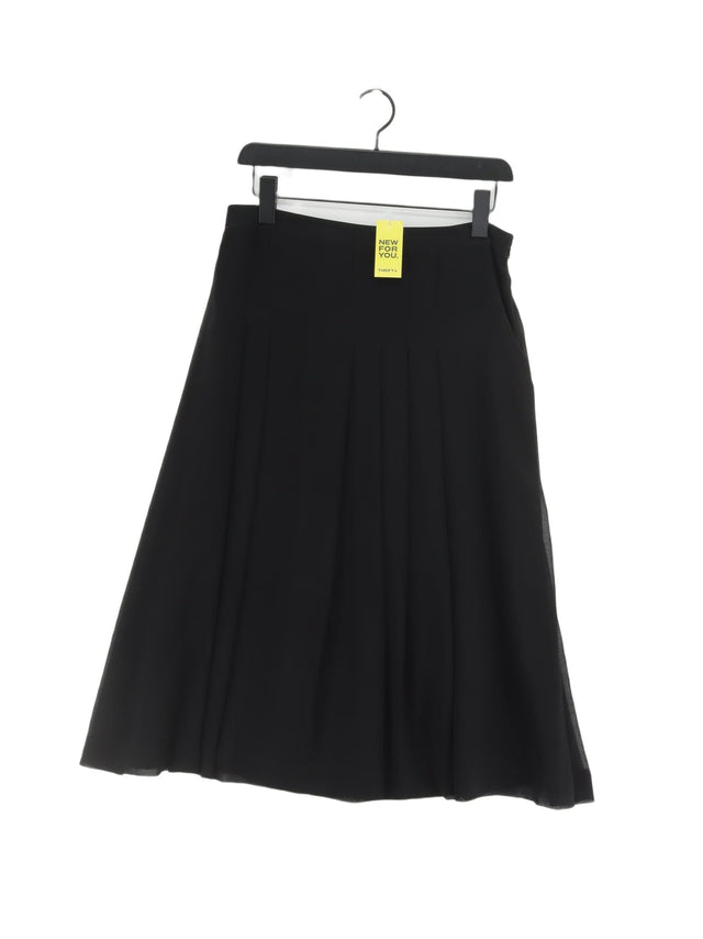 Pure Women's Midi Skirt UK 12 Black 100% Polyester