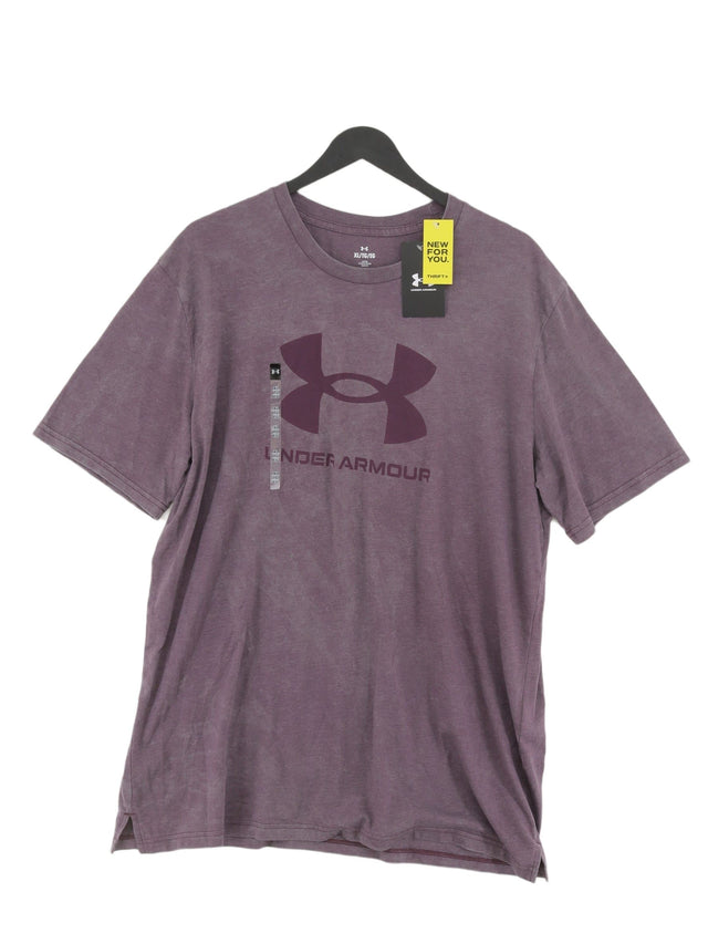 Under Armour Men's T-Shirt XL Purple Cotton with Polyester