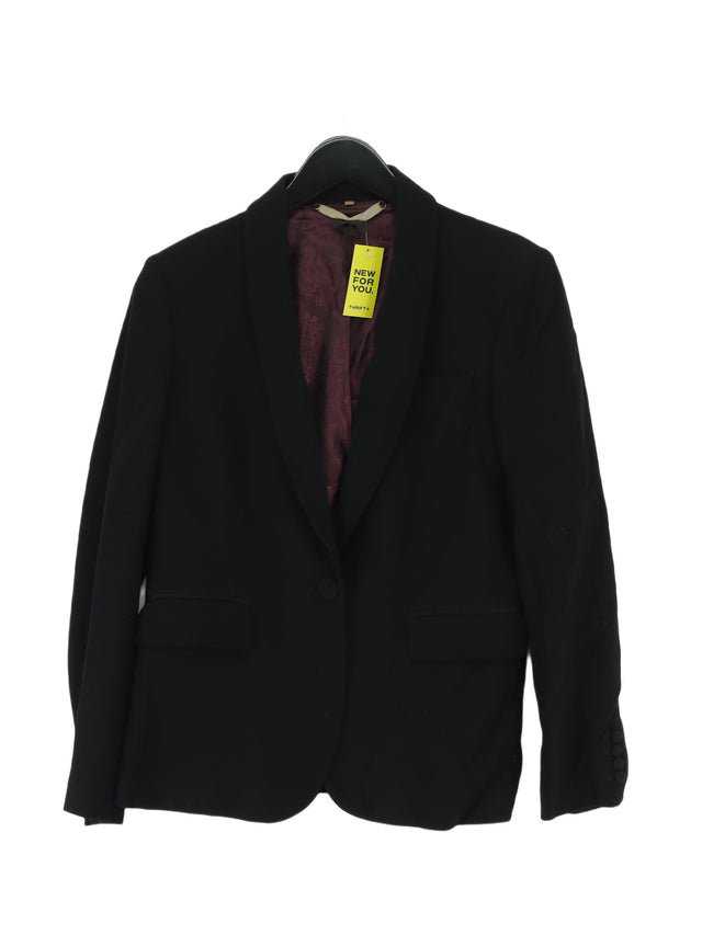 Jigsaw Women's Blazer UK 12 Black Wool with Viscose