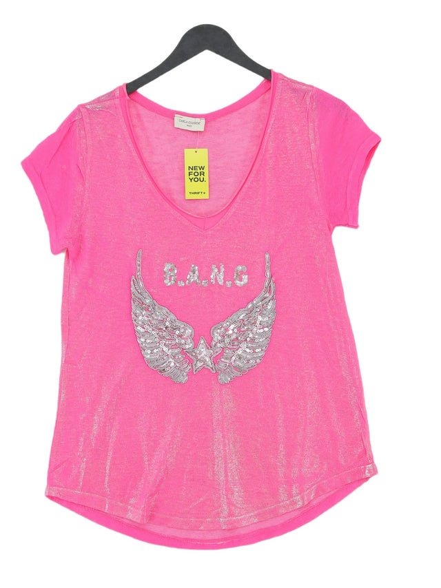 Carla Giannini Women's T-Shirt M Pink Viscose with Cotton