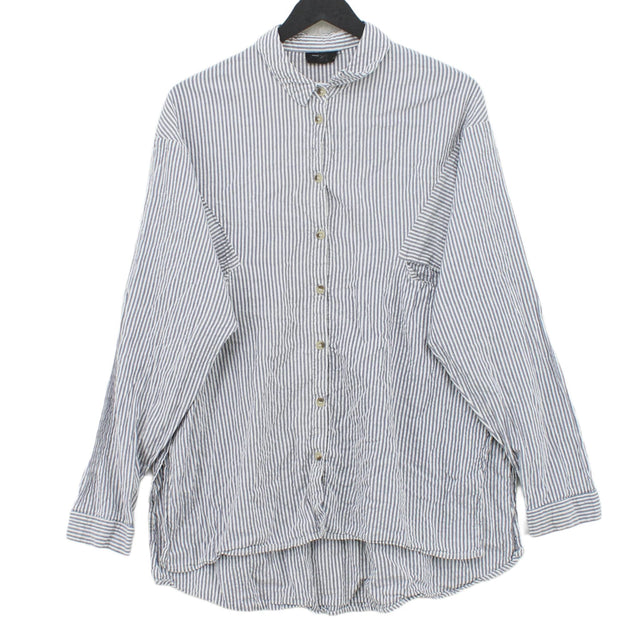 Topshop Women's Shirt UK 12 Grey 100% Cotton